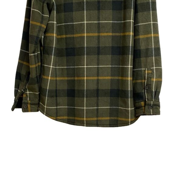 Freedom Foundry Men's Fleece Shirt Jacket Sherpa M Dark Green Plaid Super Plush - Picture 7 of 11